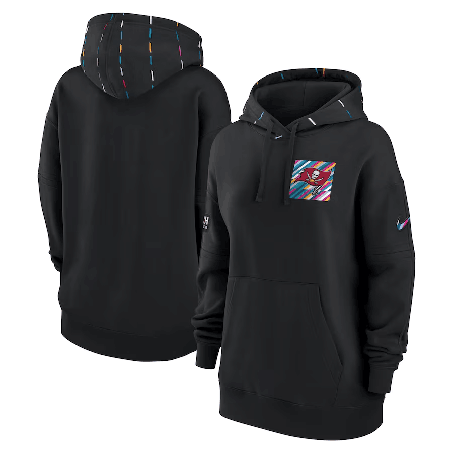 Women's Tampa Bay Buccaneers Black 2023 Crucial Catch Club Pullover Hoodie(Run Small)